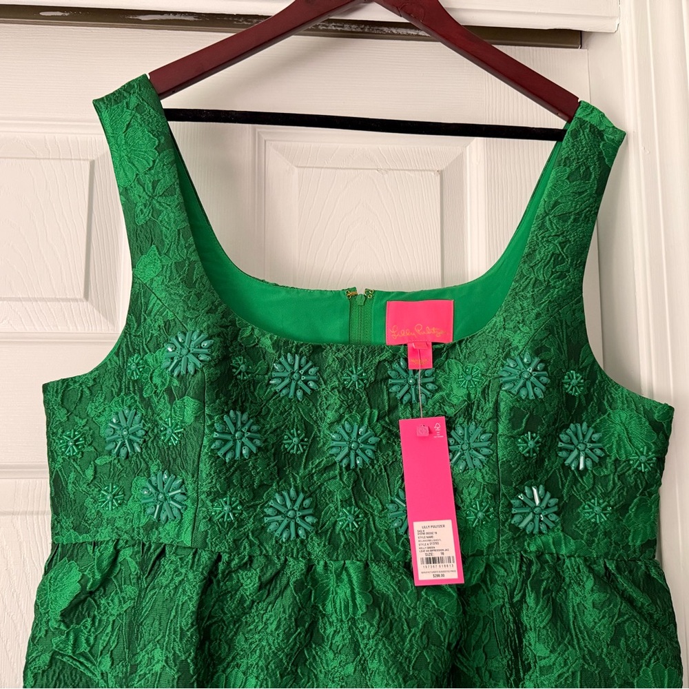 Lilly Pulitzer Kelly Green Bellani Embellished Size 16 Dress BNWT *NEVER WORN* - Picture 8 of 9